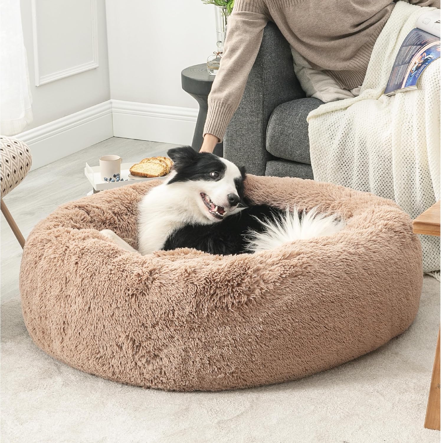 bedsure calming dog beds large sized dog donut washable large pet bed, 36 inches anti slip round fluffy plush faux fur dogs bed, fits up to 80 lbs pets, bedsure calming dog beds large sized dog donut washable large pet bed, 36 inches anti slip round fluffy plush faux fur dogs bed, fits up to 80 lbs pets,