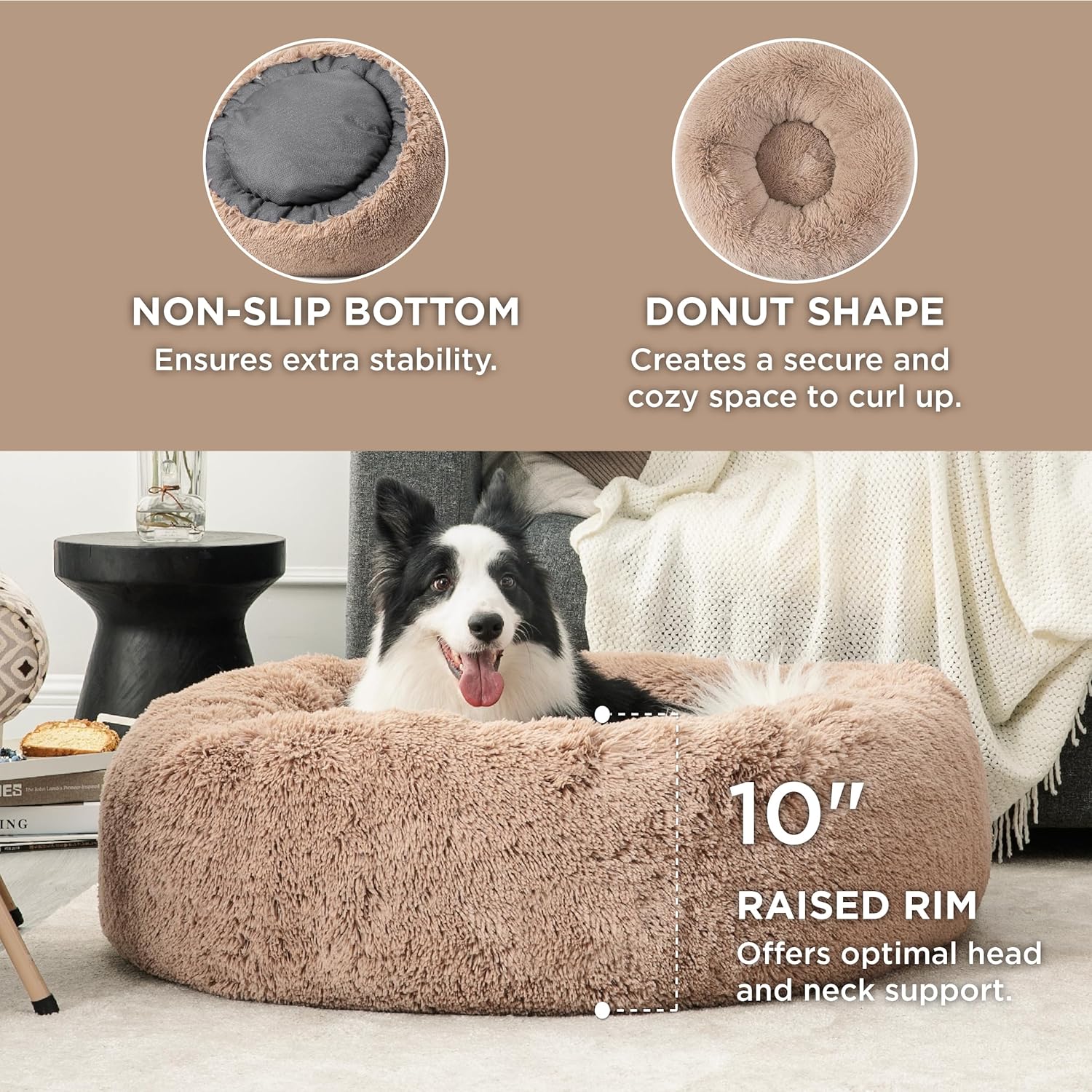 bedsure calming dog beds large sized dog donut washable large pet bed, 36 inches anti slip round fluffy plush faux fur dogs bed, fits up to 80 lbs pets, bedsure calming dog beds large sized dog donut washable large pet bed, 36 inches anti slip round fluffy plush faux fur dogs bed, fits up to 80 lbs pets,