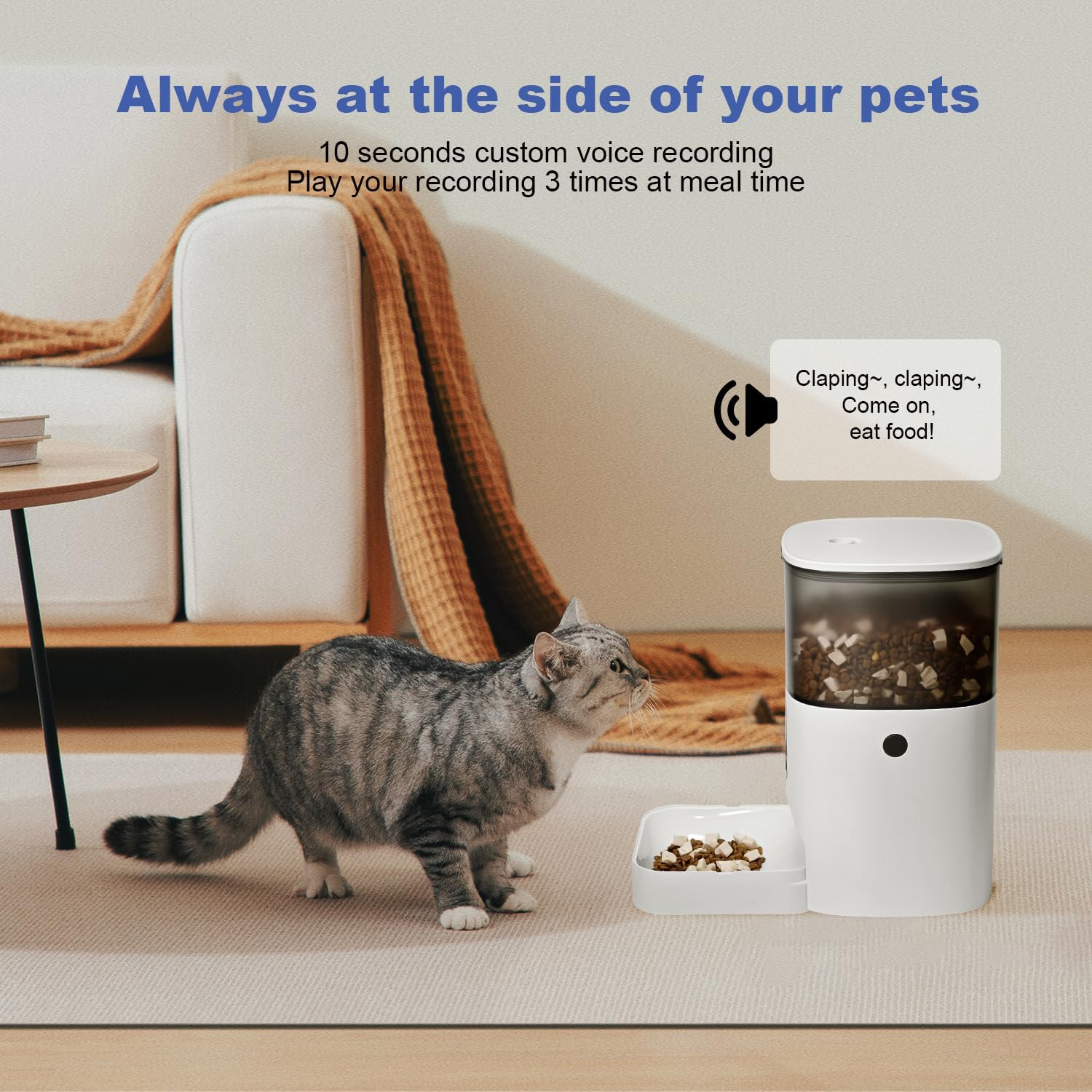 automatic cat feeder, 4l cat food dispenser with 10s voice recorder, pet feeder up to 8 meals per day, timed dog feeder with dry food sealed ring (white, 4l basic) automatic cat feeder, 4l cat food dispenser with 10s voice recorder, pet feeder up to 8 meals per day, timed dog feeder with dry food sealed ring (white, 4l basic)