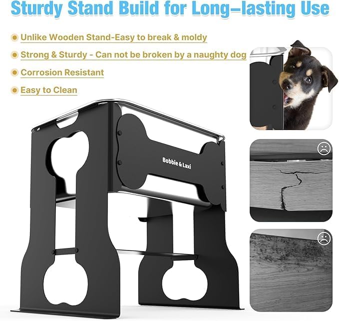 2.4 gallon elevated large dog water bowl,14" raised stainless steel bowl with stand for large breed, full metal dog feeding station for relief joint pressure, easy clean for indoor & outdoor uses 2.4 gallon elevated large dog water bowl,14" raised stainless steel bowl with stand for large breed, full metal dog feeding station for relief joint pressure, easy clean for indoor & outdoor uses