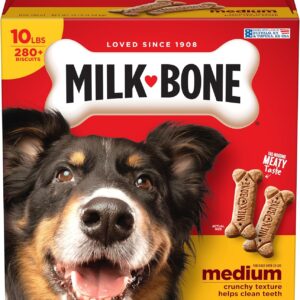 milk bone original dog treats biscuits for medium dogs, 10 pound