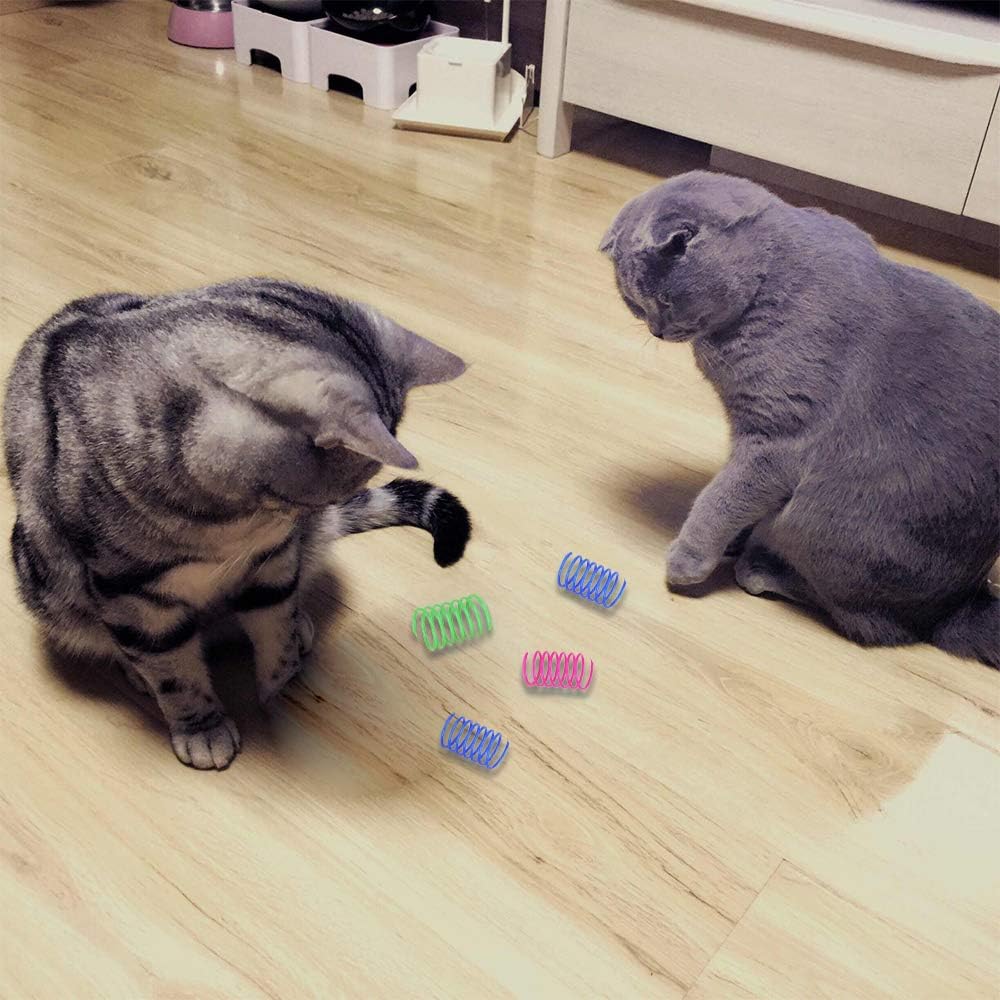 Andiker Interactive Cat Spiral Creative Spring Toy to Kill Time and Keep Fit, Sturdy and Heavy Plastic for Swatting, Biting, Hunting Kitten Toys, Colorful, 12 pcs - Image 2