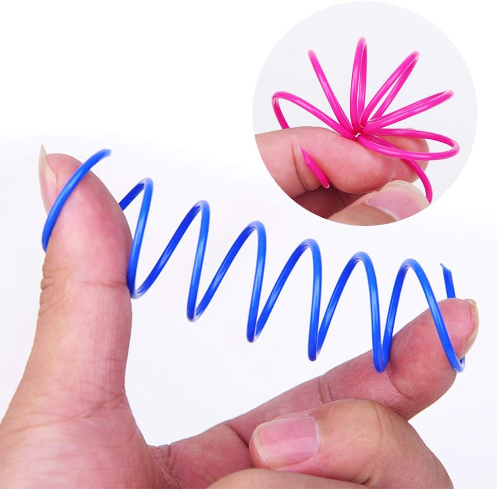andiker interactive cat spiral creative spring toy to kill time and keep fit, sturdy and heavy plastic for swatting, biting, hunting kitten toys, colorful, 12 pcs andiker interactive cat spiral creative spring toy to kill time and keep fit, sturdy and heavy plastic for swatting, biting, hunting kitten toys, colorful, 12 pcs