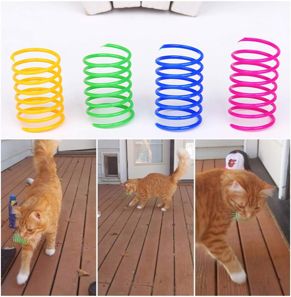 andiker interactive cat spiral creative spring toy to kill time and keep fit, sturdy and heavy plastic for swatting, biting, hunting kitten toys, colorful, 12 pcs andiker interactive cat spiral creative spring toy to kill time and keep fit, sturdy and heavy plastic for swatting, biting, hunting kitten toys, colorful, 12 pcs