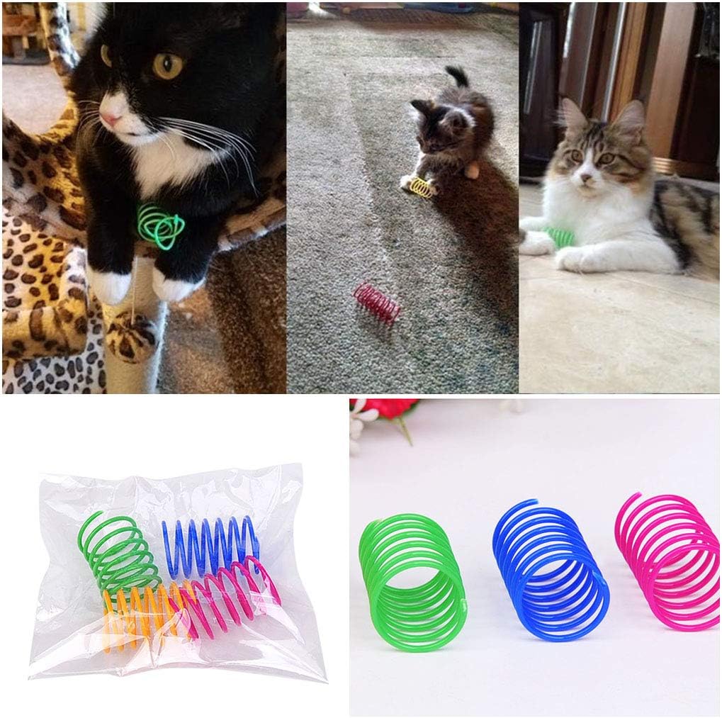 andiker interactive cat spiral creative spring toy to kill time and keep fit, sturdy and heavy plastic for swatting, biting, hunting kitten toys, colorful, 12 pcs andiker interactive cat spiral creative spring toy to kill time and keep fit, sturdy and heavy plastic for swatting, biting, hunting kitten toys, colorful, 12 pcs
