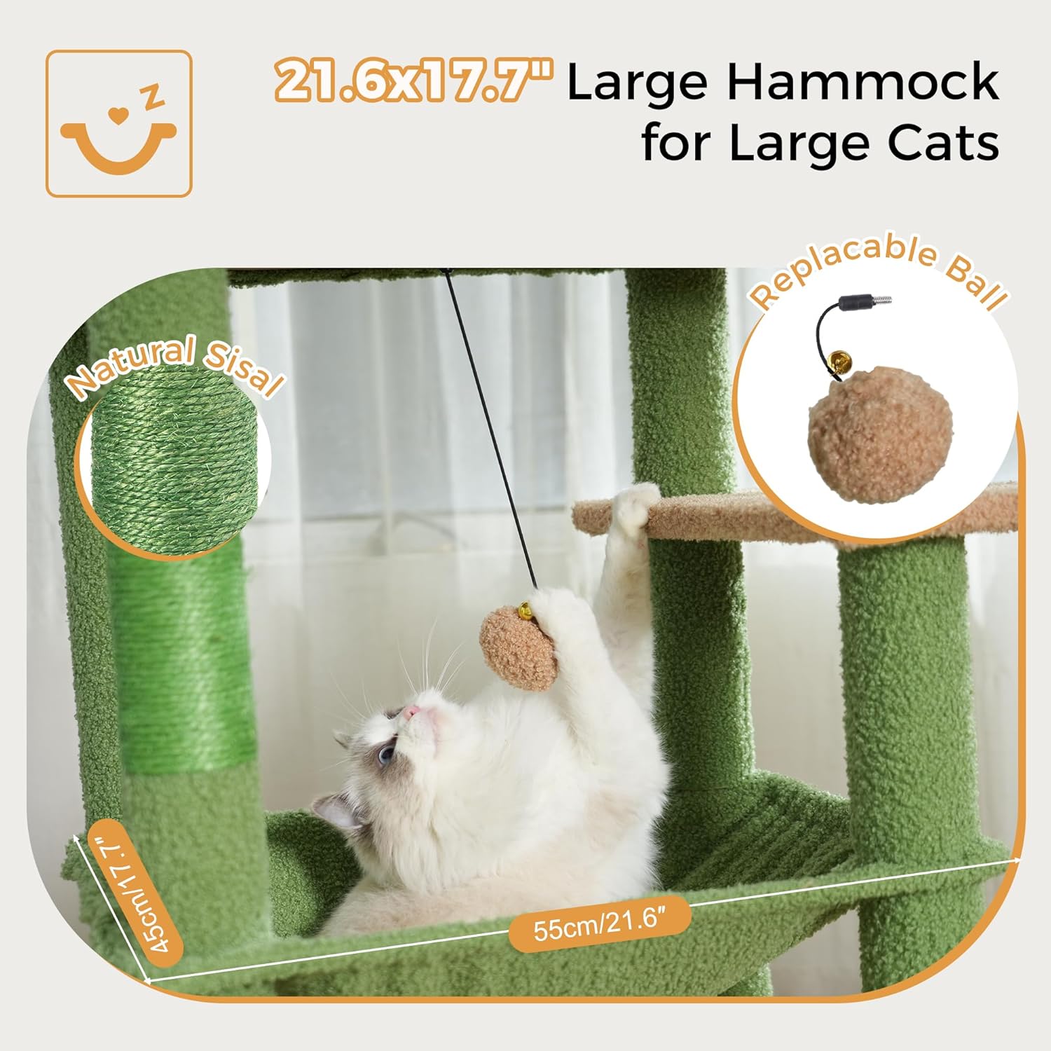 72” cat tree for large cats big cat tower with enlarged hammock 21.6x17.7” spacious cats condo house and roomy top bed and multiple scratch posts for indoor adult cats (green, xlarge 72) 72” cat tree for large cats big cat tower with enlarged hammock 21.6x17.7” spacious cats condo house and roomy top bed and multiple scratch posts for indoor adult cats (green, xlarge 72)